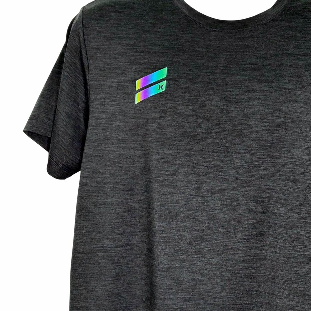 Hurley Mens Charcoal Gray Logo Short Sleeve T-Shirt Large - Picture 2 of 5
